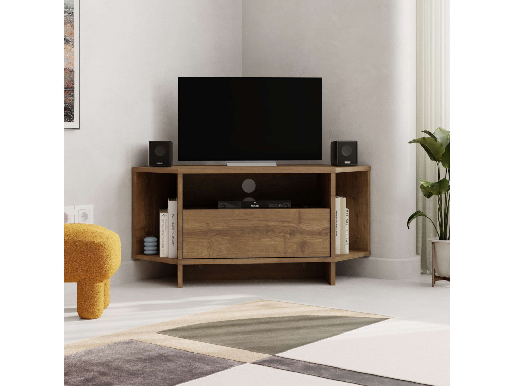 Drewniany stojak pod telewizor "Viva" - 95 x 35 x 45 cm - Brązowy