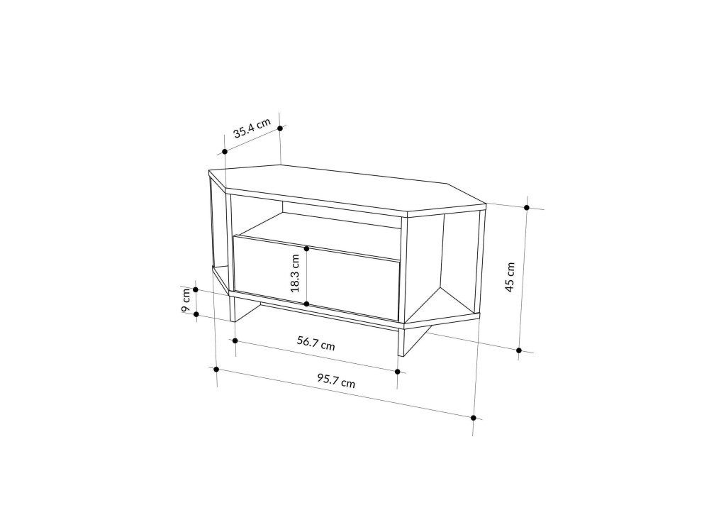 Drewniany stojak pod telewizor "Viva" - 95 x 35 x 45 cm - Brązowy