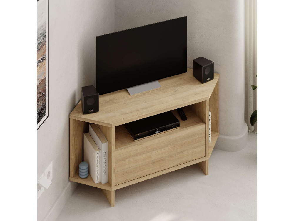 Drewniany stojak pod telewizor "Viva" - 95 x 35 x 45 cm - Beżowy
