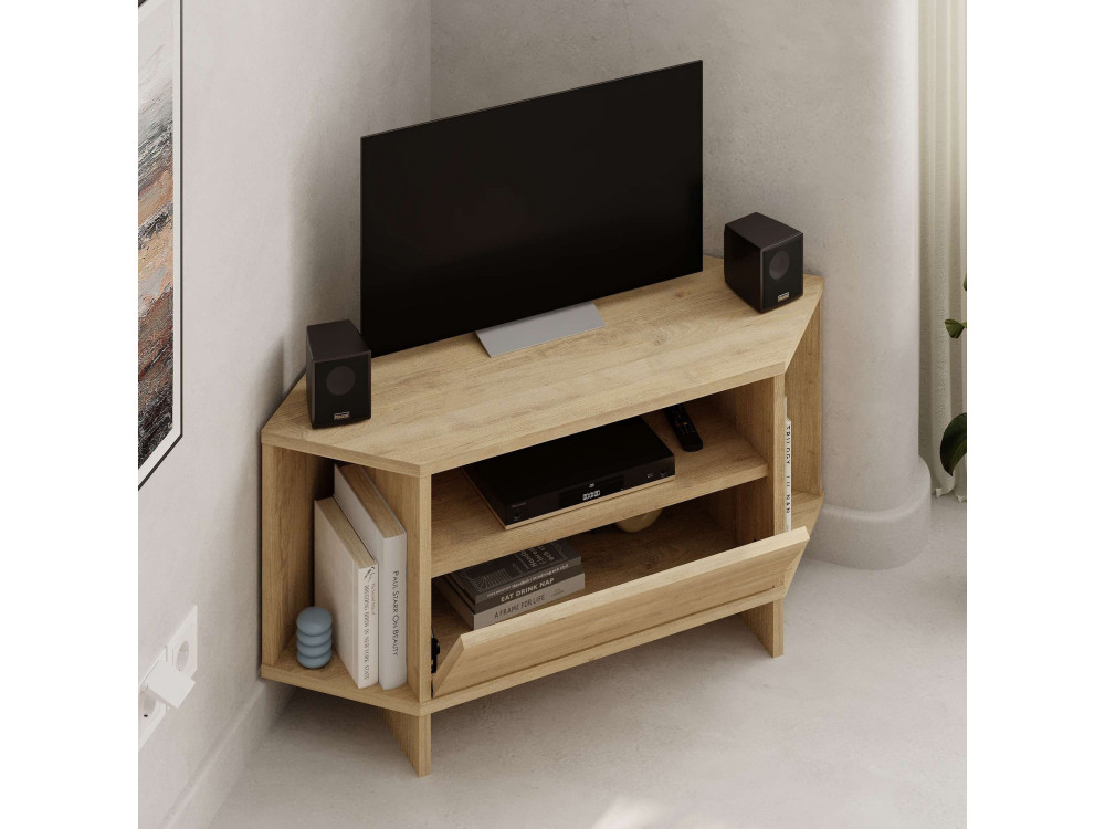 Drewniany stojak pod telewizor "Viva" - 95 x 35 x 45 cm - Beżowy