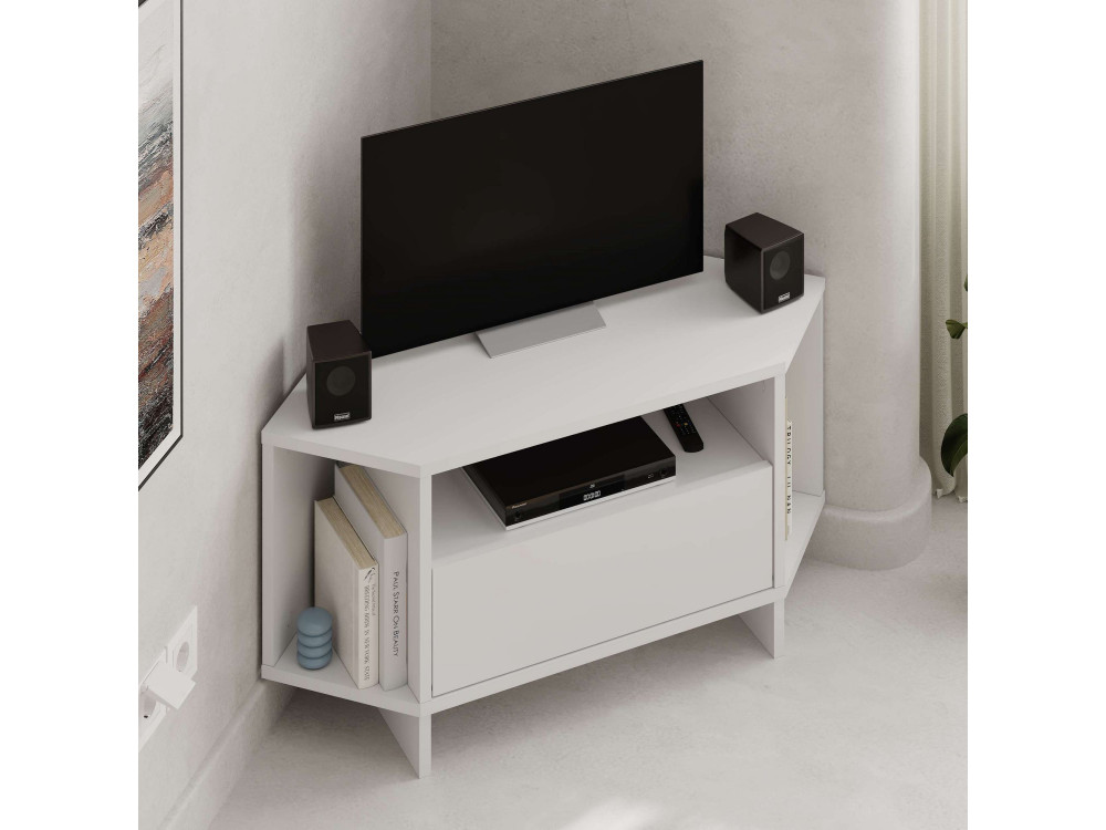 Drewniana podstawa pod telewizor "Viva" - 95 x 35 x 45 cm - Biały