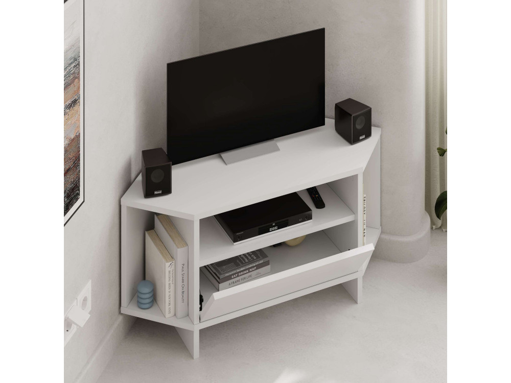 Drewniana podstawa pod telewizor "Viva" - 95 x 35 x 45 cm - Biały