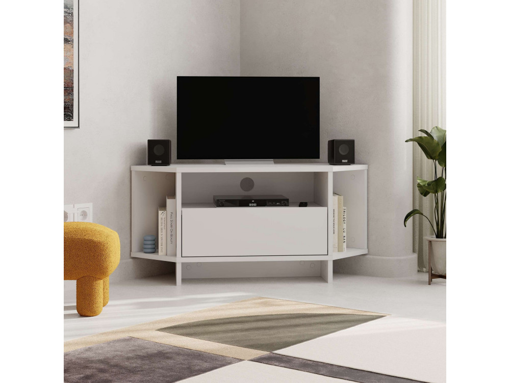 Drewniana podstawa pod telewizor "Viva" - 95 x 35 x 45 cm - Biały