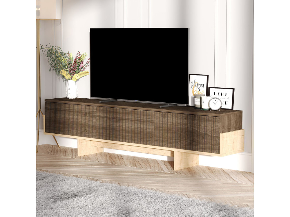 Drewniany stojak na telewizor "Hege" - 180 x 30 x 44 cm - Brązowy