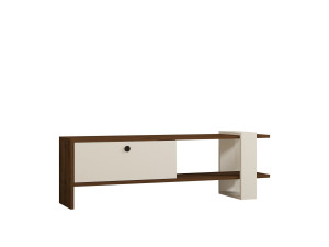 Drewniana podstawa pod telewizor "Gaye" - 120 x 25 x 36 cm - Biały