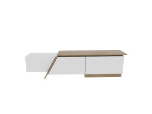 Drewniana podstawa pod telewizor "Zonas" - 180 x 35 x 28 cm - Biały