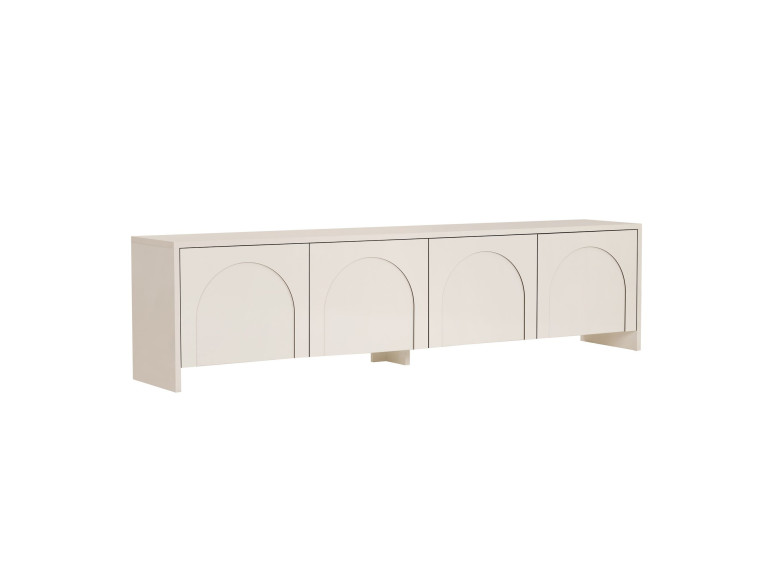 Drewniana podstawa pod telewizor "Aurelia" - 180 x 32 x 45 cm - Kremowy