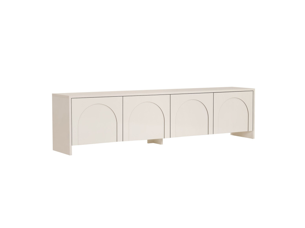 Drewniana podstawa pod telewizor "Aurelia" - 180 x 32 x 45 cm - Kremowy