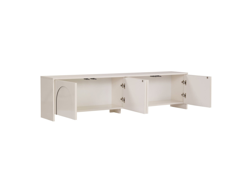 Drewniana podstawa pod telewizor "Aurelia" - 180 x 32 x 45 cm - Kremowy