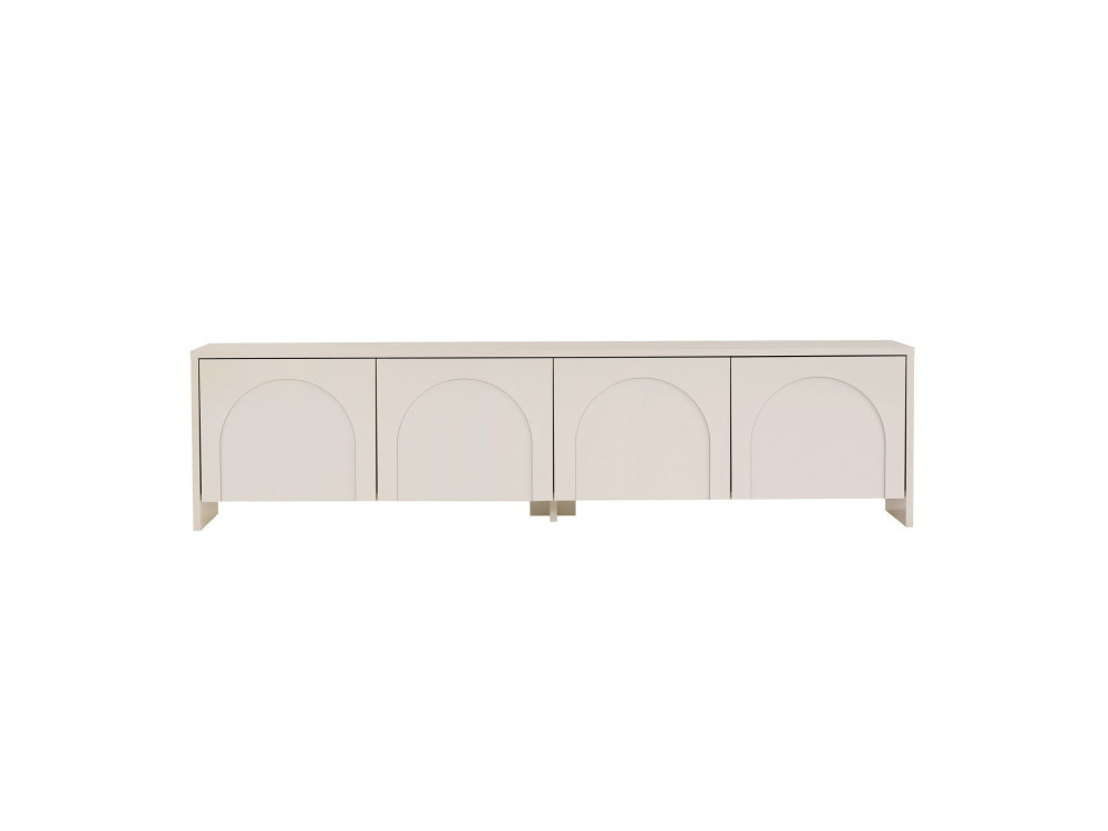 Drewniana podstawa pod telewizor "Aurelia" - 180 x 32 x 45 cm - Kremowy