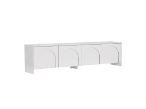 Drewniana podstawa pod telewizor "Aurelia" - 180 x 32 x 45 cm - Biały