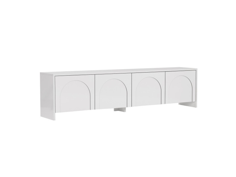 Drewniana podstawa pod telewizor "Aurelia" - 180 x 32 x 45 cm - Biały
