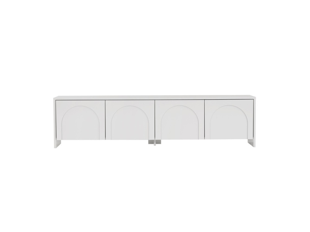 Drewniana podstawa pod telewizor "Aurelia" - 180 x 32 x 45 cm - Biały