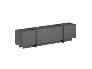 Drewniana podstawa pod telewizor "Lowen" - 180 x 35 x 46 cm - Antracyt / Czarny