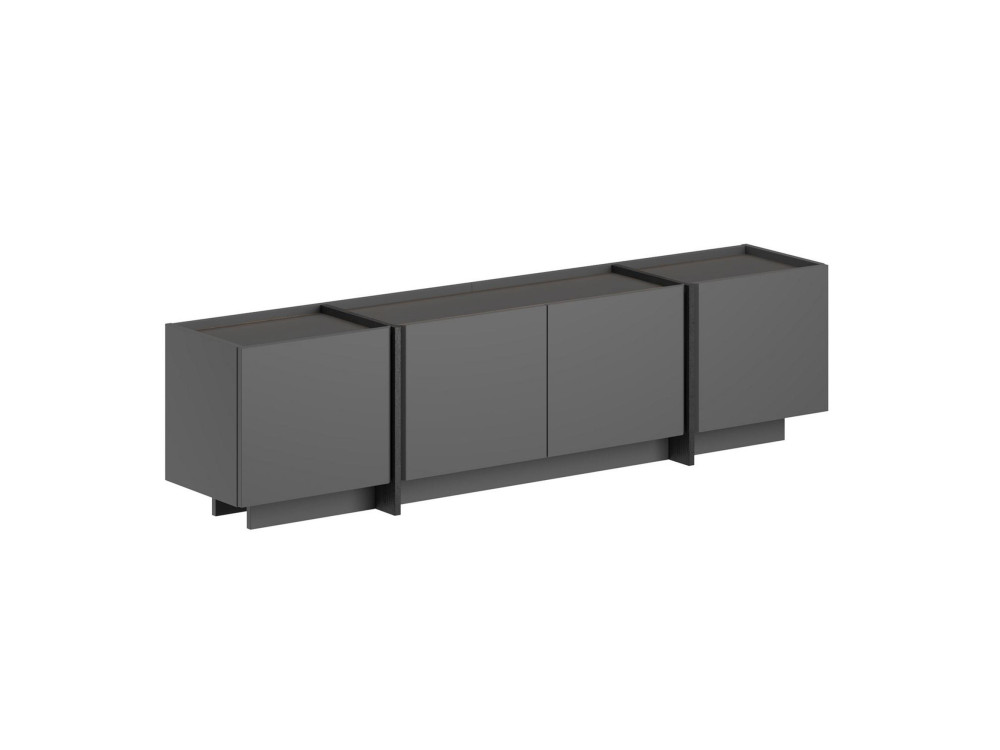 Drewniana podstawa pod telewizor "Lowen" - 180 x 35 x 46 cm - Antracyt / Czarny
