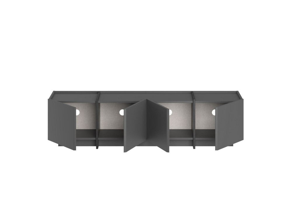 Drewniana podstawa pod telewizor "Lowen" - 180 x 35 x 46 cm - Antracyt / Czarny