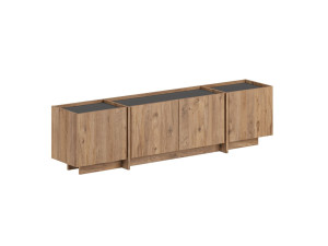 Drewniana podstawa pod telewizor "Lowen" - 180 x 35 x 46 cm - sosna atlantycka / antracyt