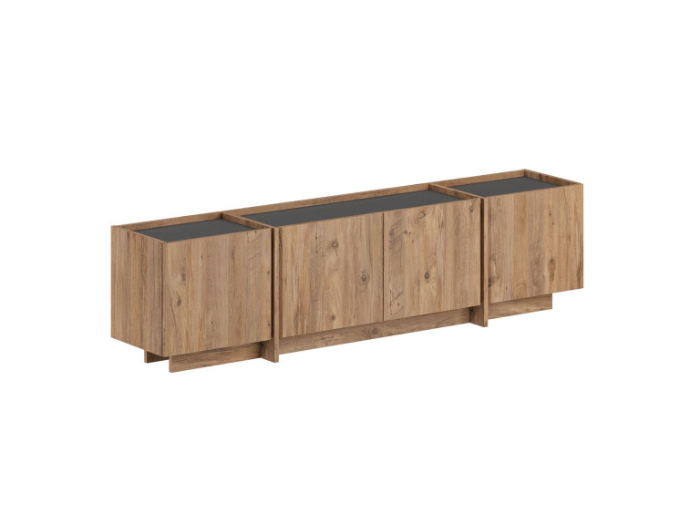 Drewniana podstawa pod telewizor "Lowen" - 180 x 35 x 46 cm - sosna atlantycka / antracyt