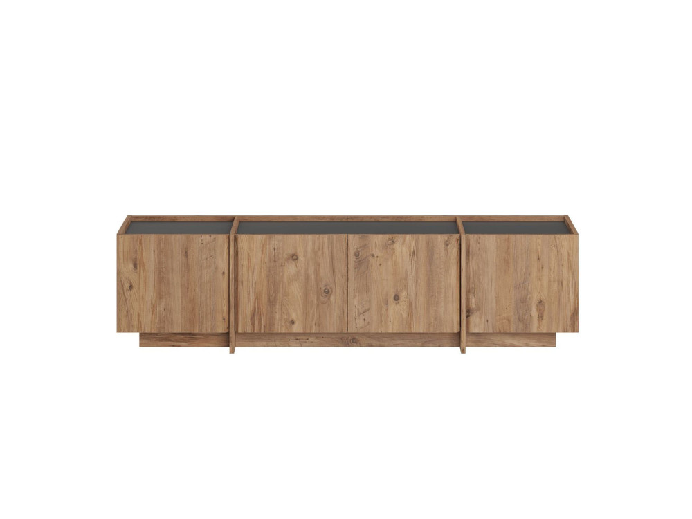 Drewniana podstawa pod telewizor "Lowen" - 180 x 35 x 46 cm - sosna atlantycka / antracyt