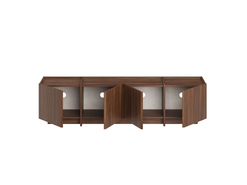 Drewniana podstawa pod telewizor "Lowen" - 180 x 35 x 46 cm - Walnut Milano