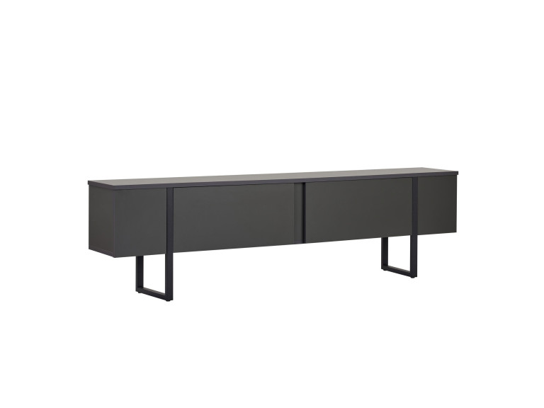 Drewniana podstawa pod telewizor "Onera" - 180 x 30 x 50 cm - Antracyt / Czarny