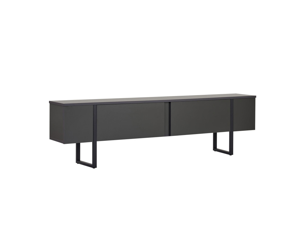 Drewniana podstawa pod telewizor "Onera" - 180 x 30 x 50 cm - Antracyt / Czarny