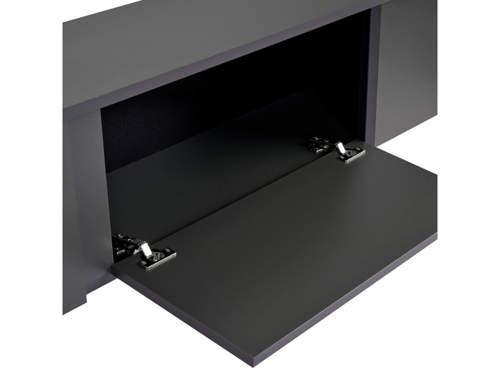 Drewniana podstawa pod telewizor "Onera" - 180 x 30 x 50 cm - Antracyt / Czarny
