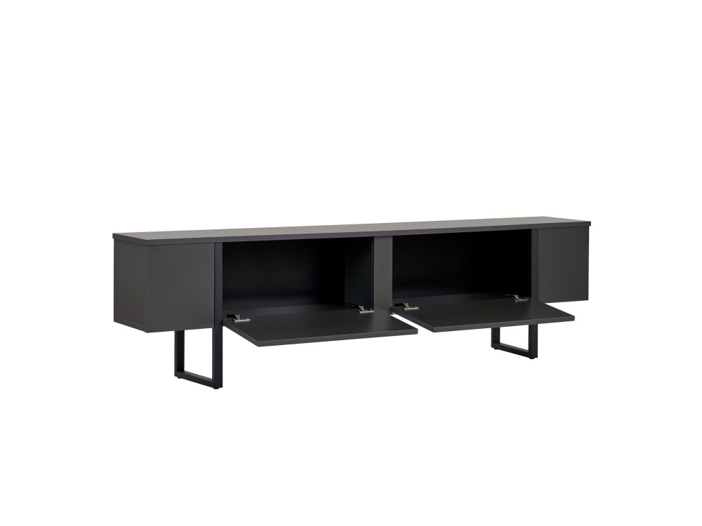 Drewniana podstawa pod telewizor "Onera" - 180 x 30 x 50 cm - Antracyt / Czarny