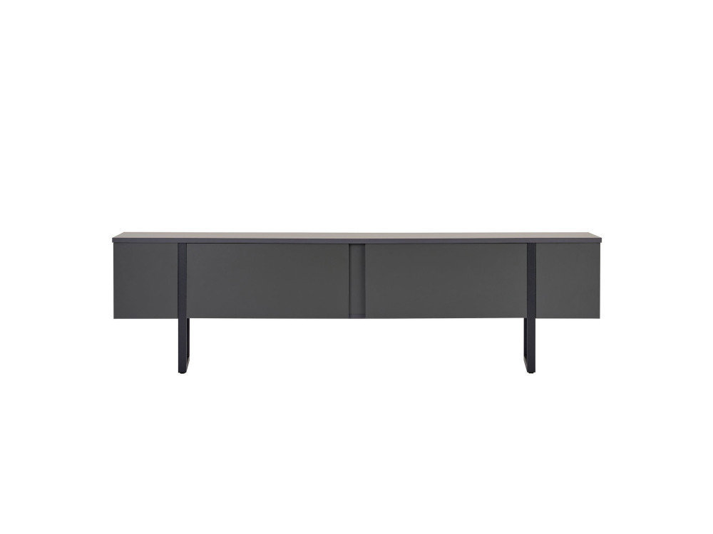 Drewniana podstawa pod telewizor "Onera" - 180 x 30 x 50 cm - Antracyt / Czarny