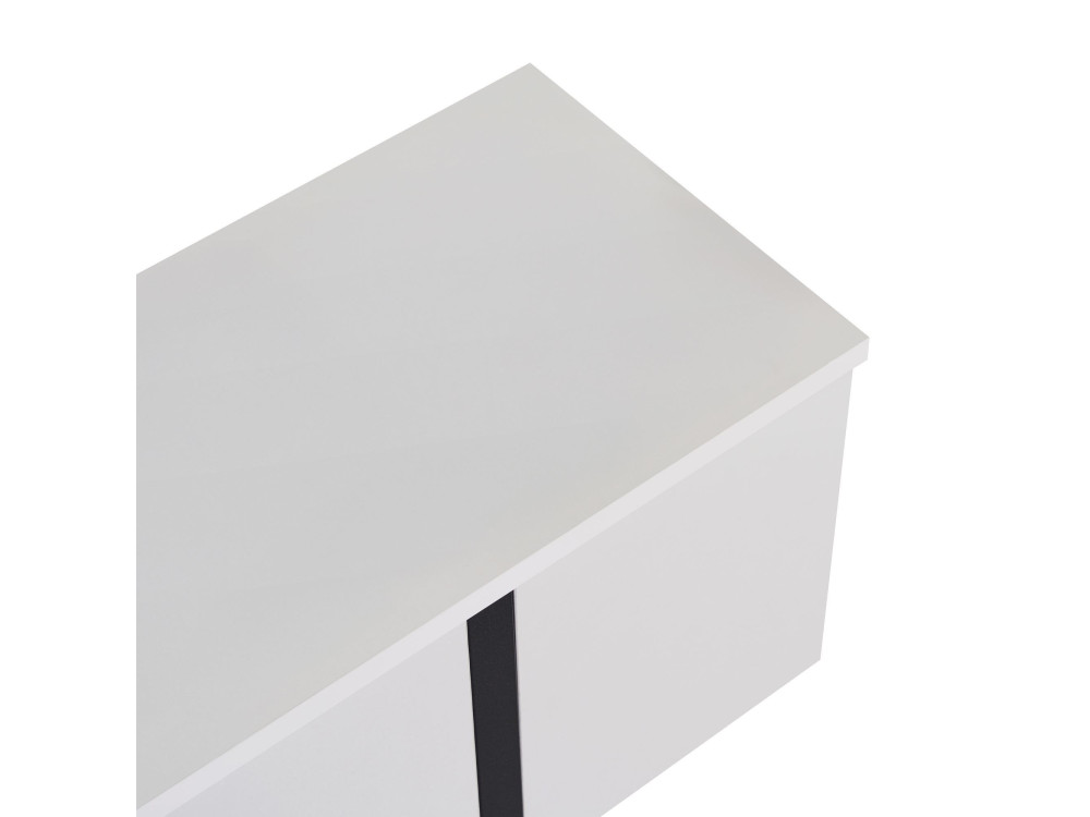 Drewniana podstawa pod telewizor "Onera" - 180 x 30 x 45 cm - Biało-czarny