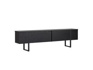 Drewniana podstawa pod telewizor "Onera" - 180 x 30 x 50 cm - Czarny / Czarne drewno