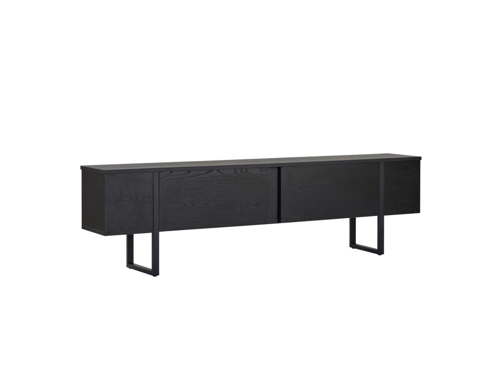 Drewniana podstawa pod telewizor "Onera" - 180 x 30 x 50 cm - Czarny / Czarne drewno