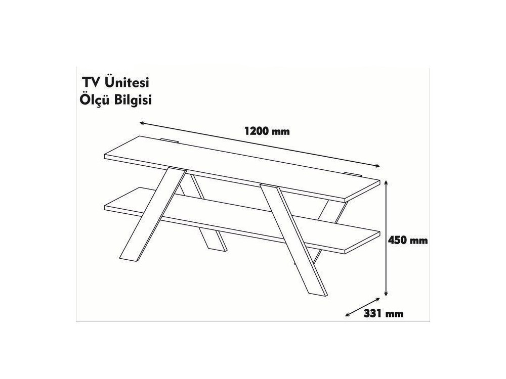 Drewniana podstawa pod telewizor "Basic" - 120 x 33 x 45 cm - Biały