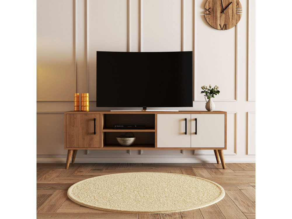 Drewniana podstawa pod telewizor "Exxen" - 150 x 34 x 52 cm - Biały