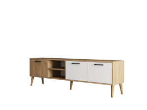 Drewniana podstawa pod telewizor "Exxen" - 180 x 35 x 53 cm - Biały