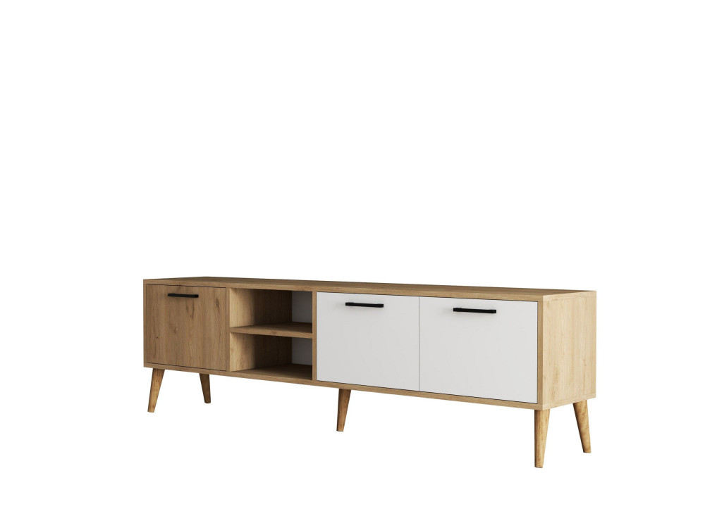 Drewniana podstawa pod telewizor "Exxen" - 180 x 35 x 53 cm - Biały