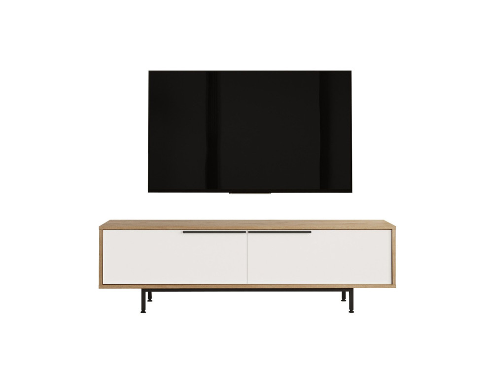 Drewniana podstawa pod telewizor ON1-SW - 160 x 35 x 45 cm - Biały