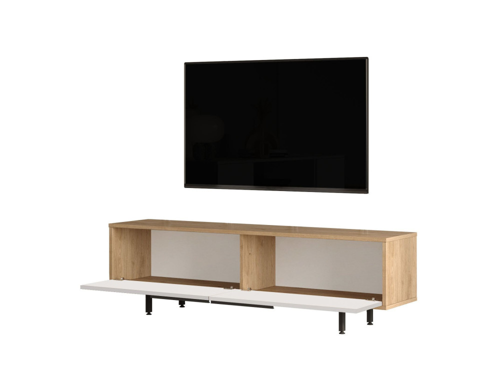 Drewniana podstawa pod telewizor ON1-SW - 160 x 35 x 45 cm - Biały