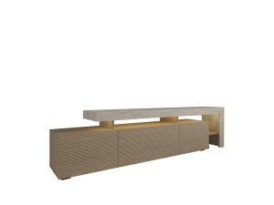 Drewniany stojak pod telewizor "Beliz" - 192 x 37 x 53 cm - Beżowy