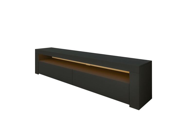 Drewniany stojak TV "Bati" - 150 x 36 x 46 cm - Antracytowy szary