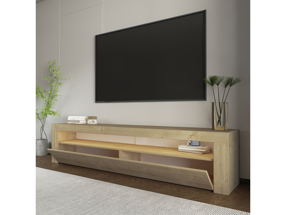 Drewniany stojak na telewizor "Bati" - 150 x 36 x 46 cm - Beżowy