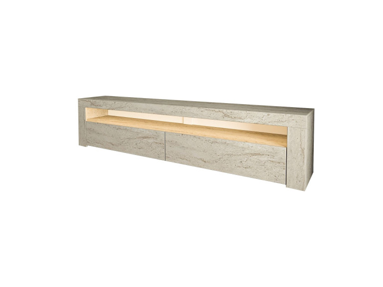 Drewniana podstawa pod telewizor "Bati" - 150 x 36 x 46 cm - trawertyn