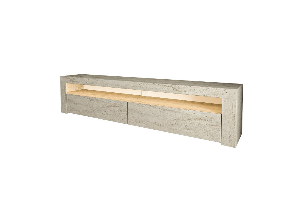 Drewniana podstawa pod telewizor "Bati" - 150 x 36 x 46 cm - trawertyn