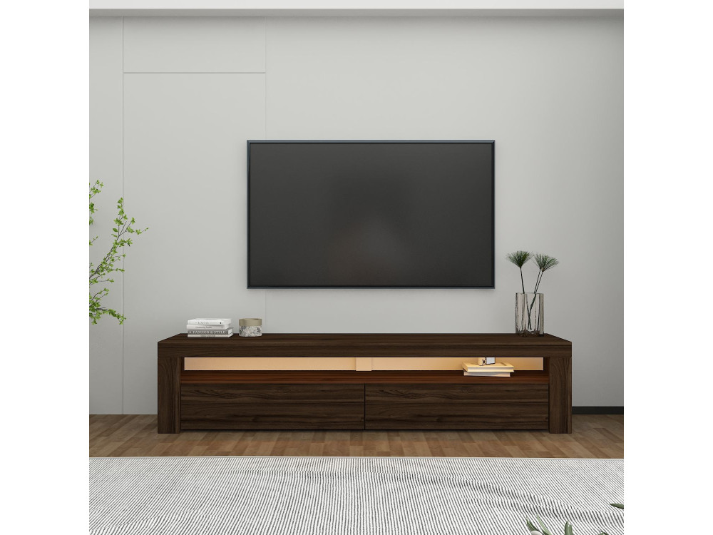 Drewniany stojak na telewizor "Bati" - 150 x 36 x 46 cm - Brązowy