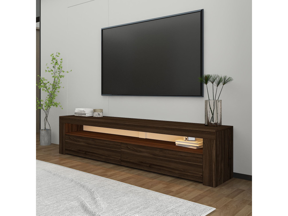 Drewniany stojak na telewizor "Bati" - 150 x 36 x 46 cm - Brązowy