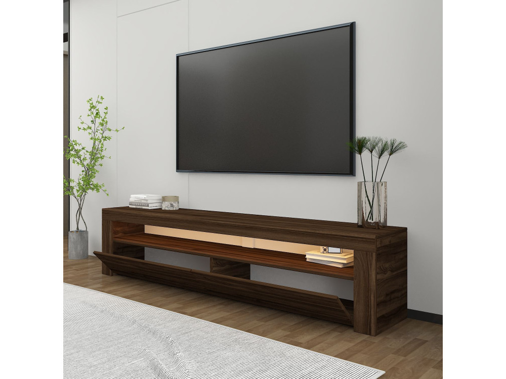 Drewniany stojak na telewizor "Bati" - 150 x 36 x 46 cm - Brązowy