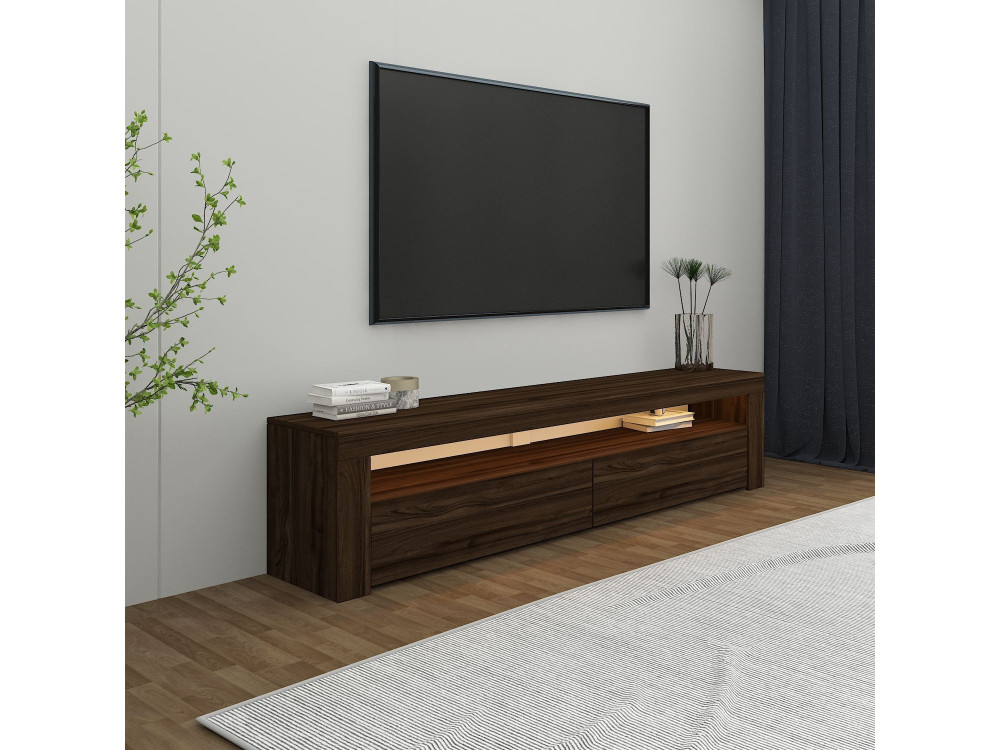 Drewniany stojak na telewizor "Bati" - 150 x 36 x 46 cm - Brązowy