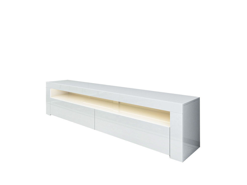 Drewniany stojak pod telewizor "Bati" - 150 x 36 x 46 cm - Biały