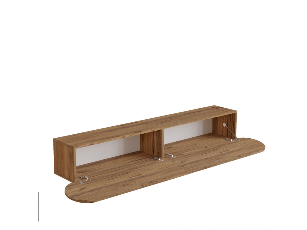 Drewniany stojak TV "LUM1" - 180 x 31 x 29 cm - Brązowy