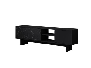 Drewniana podstawa pod telewizor "Ravello" - 150 x 30 x 45 cm - Czarny